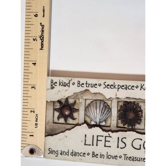 Life Is Good Wall Sign – Ocean Shell, Sunflower, Heart, Leaf | Positive Message - Picture 4 of 4